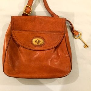Fossil Brown Leather Crossbody